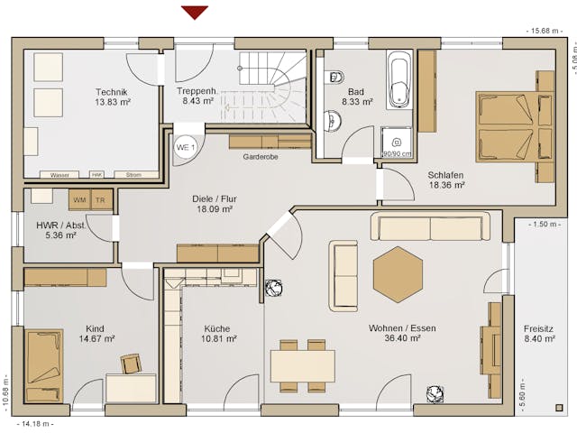Fertighaus Zweifamilienhaus 22-280 von BoHolz Haus Schlüsselfertig ab 688606€, Stadtvilla Grundriss 1