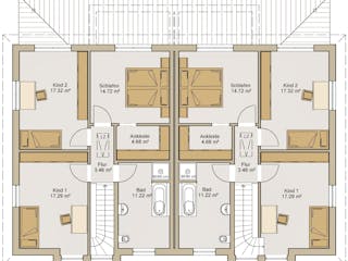 Fertighaus Doppelhaushälfte 28-299 von BoHolz Haus Schlüsselfertig ab 443500€, Stadtvilla Grundriss 2