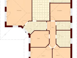 Massivhaus Lobbe von TIMOWA Massivhäuser Schlüsselfertig ab 347900€, Bungalow Grundriss 1