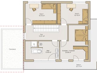 Fertighaus Kubus 0-190 von BoHolz Haus Schlüsselfertig ab 567394€, Cubushaus Grundriss 2