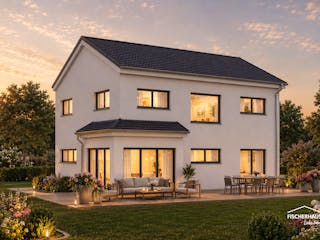Fertighaus Modern S 159 von FischerHaus, Satteldach-Klassiker Außenansicht 1