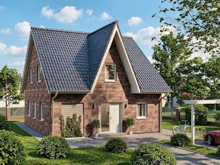 Massivhaus Recknitz I von TIMOWA Massivhäuser Schlüsselfertig ab 309900€, Satteldach-Klassiker Außenansicht 1
