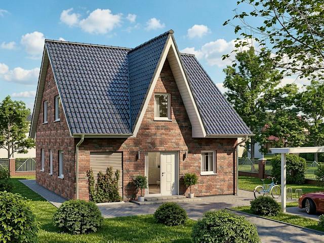 Massivhaus Recknitz I von TIMOWA Massivhäuser Schlüsselfertig ab 309900€, Satteldach-Klassiker Außenansicht 1