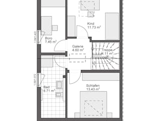 Fertighaus White&Black 100 von WHITE&BLACK Fertighäuser Ausbauhaus ab 152114€, Satteldach-Klassiker Grundriss 2