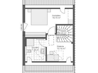 Fertighaus White&Black 100 von WHITE&BLACK Fertighäuser Ausbauhaus ab 152114€, Satteldach-Klassiker Grundriss 5