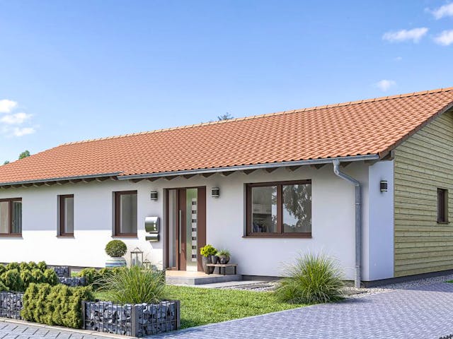 Fertighaus Bungalow B94-154 von EBH Haus Schlüsselfertig ab 287800€, Bungalow Außenansicht 1