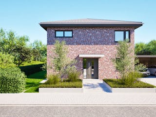 Massivhaus Entwurf CL131 von FAVORIT Massivhaus, Stadtvilla Außenansicht 3
