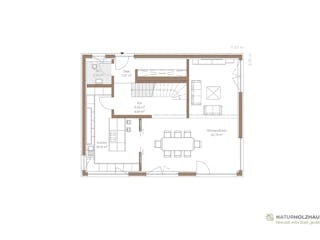 Fertighaus Einfamilienhaus Premium 210 von Naturholzhaus Bayern, Satteldach-Klassiker Grundriss 1