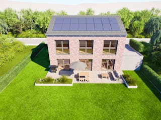 Massivhaus Entwurf CL147 von FAVORIT Massivhaus, Satteldach-Klassiker Außenansicht 4
