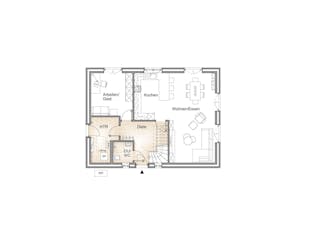 Massivhaus EINFAMILIENHAUS 150-2 von Kähler Massivhaus Schlüsselfertig ab 364200€, Satteldach-Klassiker Grundriss 1