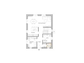 Fertighaus EINFAMILIENHAUS 145 GE von Kähler Massivhaus Schlüsselfertig ab 359130€, Satteldach-Klassiker Grundriss 1