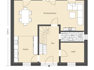 Massivhaus Stadtvilla 220 von BRALE Bau, Stadtvilla Grundriss 1