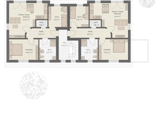 Massivhaus Haus Schöneiche (4 WE) von ROTH MASSIVHAUS Schlüsselfertig ab 1067000€, Satteldach-Klassiker Grundriss 2
