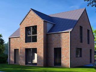 Massivhaus Haus Friesland von FEPA-Wohnbau, Satteldach-Klassiker Außenansicht 1
