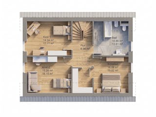 Massivhaus Satteldach 154 von AMR-Wohnbau Schlüsselfertig ab 325000€, Satteldach-Klassiker Grundriss 2