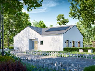 Massivhaus Bungalow 360 von BRALE Bau Schlüsselfertig ab 307850€, Bungalow Außenansicht 2