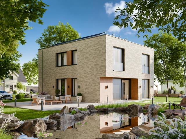 Massivhaus Stadtvilla 260 von BRALE Bau, Stadtvilla Außenansicht 1
