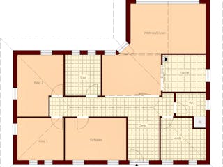 Massivhaus Thiessow von TIMOWA Massivhäuser Schlüsselfertig ab 368900€, Bungalow Grundriss 1