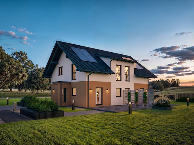 Fertighaus White&Black 190 von WHITE&BLACK Fertighäuser Ausbauhaus ab 235402€, Satteldach-Klassiker Außenansicht 1