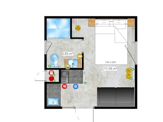 Fertighaus Chalet One von Easy Homes - Tiny- & Modulhäuser Schlüsselfertig ab 89900€, Bungalow Grundriss 3