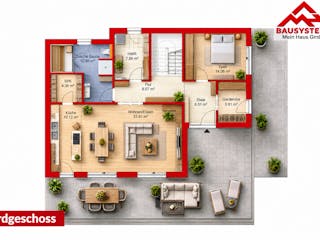 Massivhaus Villa Family 214 – moderne Villa im Bauhausstil von Mein Haus Bausysteme Schlüsselfertig ab 642000€, Grundriss 2
