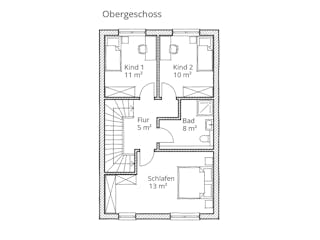 Massivhaus Reihenhaus 115 von Ever Energy Home, Satteldach-Klassiker Grundriss 2