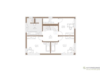 Fertighaus Einfamilienhaus Premium 210 von Naturholzhaus Bayern, Satteldach-Klassiker Grundriss 2