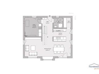 Fertighaus Klassisch S 142 (CasaMina) von FischerHaus, Satteldach-Klassiker Grundriss 1