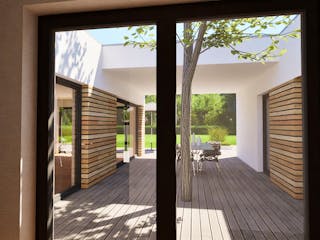 Massivhaus Entwurf CH153 von FAVORIT Massivhaus, Bungalow Außenansicht 9