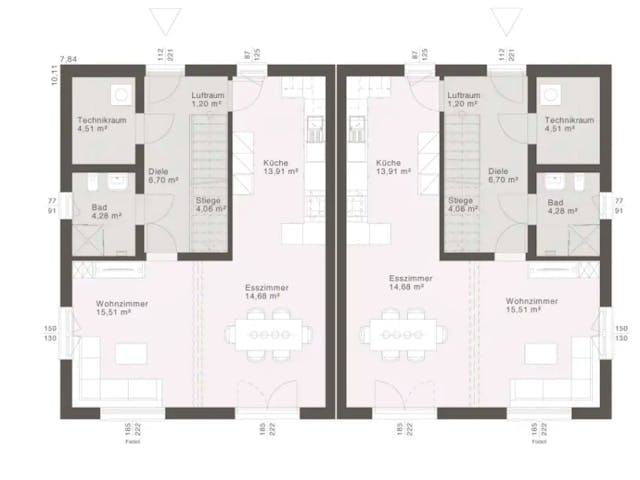 Fertighaus ELK Duo 129 von ELK, Stadtvilla Grundriss 1