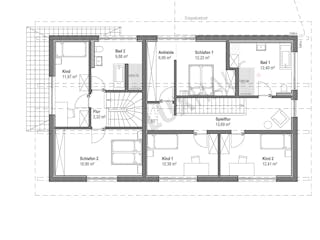 Fertighaus Satteldach Landhaus 241 von LUXHAUS, Satteldach-Klassiker Grundriss 2