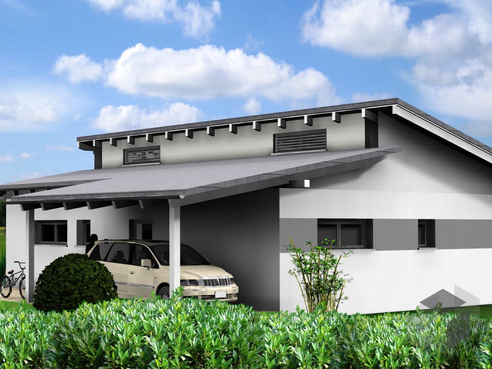 Planungsbeispiel 95H10 von Bio-Solar-Haus Außenansicht