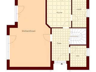 Massivhaus Rerik von TIMOWA Massivhäuser Schlüsselfertig ab 312900€, Satteldach-Klassiker Grundriss 1