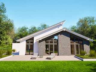 Massivhaus Entwurf CH132 von FAVORIT Massivhaus, Bungalow Außenansicht 1