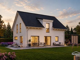 Fertighaus Klassisch 148 (Seegarten) von FischerHaus, Satteldach-Klassiker Außenansicht 1