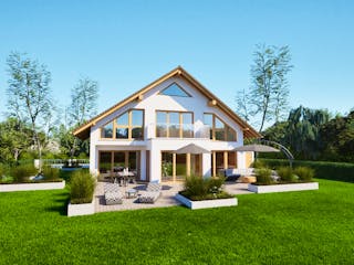 Massivhaus Entwurf NB195 von FAVORIT Massivhaus, Satteldach-Klassiker Außenansicht 6