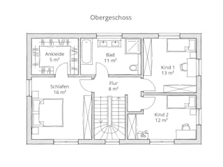 Massivhaus Stadtvilla 150/155 von Ever Energy Home, Stadtvilla Grundriss 2