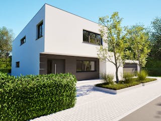Massivhaus Entwurf CD198 von FAVORIT Massivhaus, Cubushaus Außenansicht 5