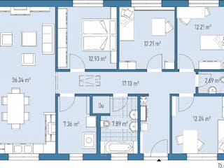 Fertighaus Bungalow B94-154 von EBH Haus Schlüsselfertig ab 287800€, Bungalow Grundriss 1