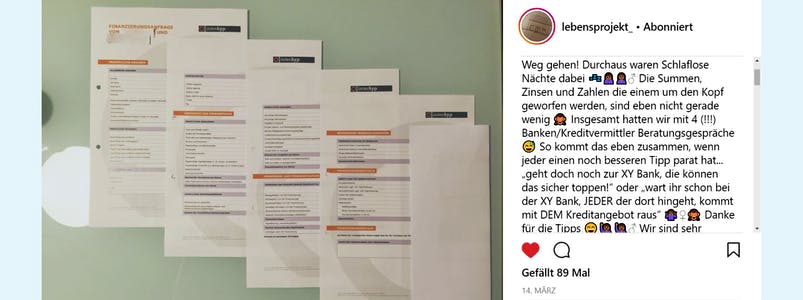 Finanzierungsformulare von Interhyp