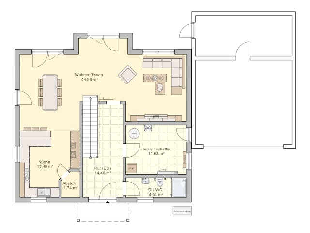 Fertighaus Amika von Fingerhut Haus Schlüsselfertig ab 475632€, Satteldach-Klassiker Grundriss 1
