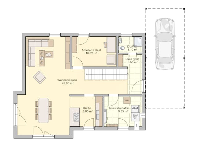 Fertighaus Balance von Fingerhut Haus Schlüsselfertig ab 463021€, Satteldach-Klassiker Grundriss 1