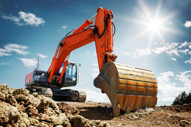 Bagger auf der Baustelle