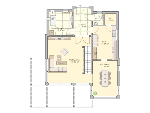 Fertighaus Bela von Fingerhut Haus Schlüsselfertig ab 541336€, Cubushaus Grundriss 1