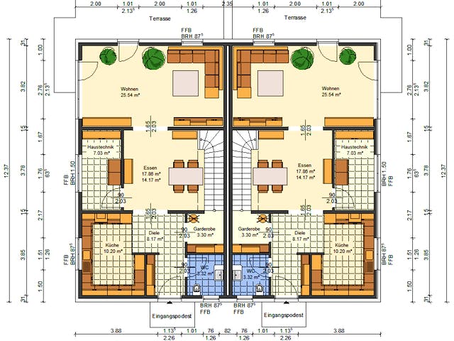 Massivhaus Ballandria von AVOS Hausbau Schlüsselfertig ab 955000€, Satteldach-Klassiker Grundriss 2