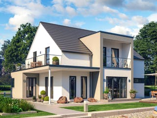 Haus mit Dachbalkon