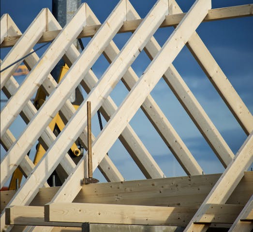 Dachstuhl auf Baustelle