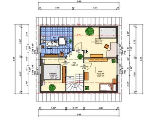 Massivhaus Dahlie von AVOS Hausbau Schlüsselfertig ab 339000€, Satteldach-Klassiker Grundriss 2