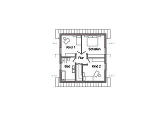 Fertighaus E 15-111.1 von SchwörerHaus Schlüsselfertig ab 212870€, Pultdachhaus Grundriss 2