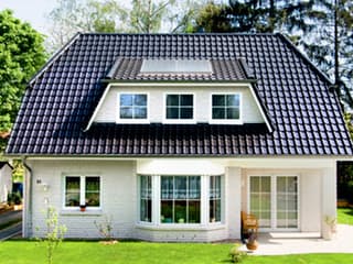 Fertighaus Modell 1.148 von Elbe-Haus, Satteldach-Klassiker Außenansicht 1